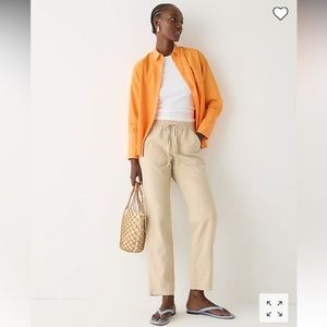 J.CREW New Seaside Linen Blend Pant in Light Khaki Women's Size XXL
